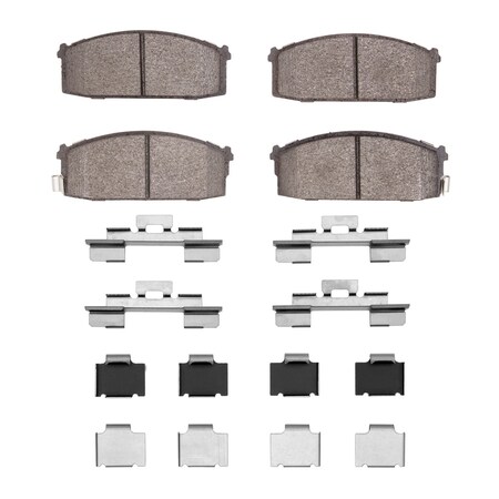 Dynamic Friction Co 5000 Advanced Brake Pads - Semi Metallic and Hardware Kit, Long Pad Wear, Front 1551-0274-03
